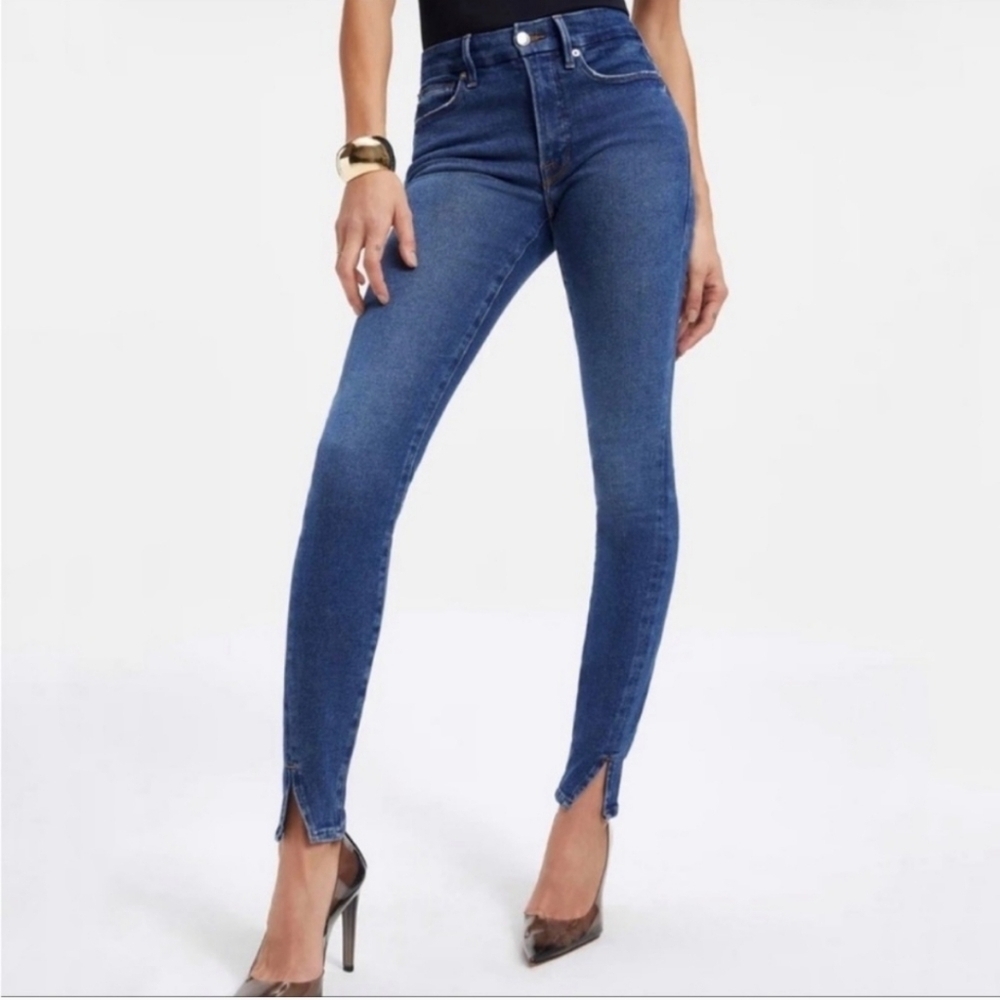 Good American Good Legs Twisted Slit Skinny Jeans Size 10 Size 30